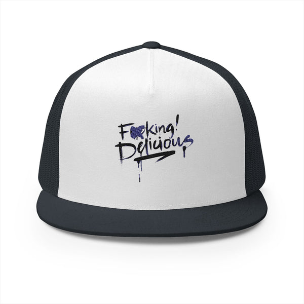 F*cking Delicious 5 Panel Embroidered Trucker Hat-Accent Wine-Columbus Wine-Wine Shop-Wine Pairing-Wine Gift-Wine Class-Wine Club-Downtown Columbus-Sommelier