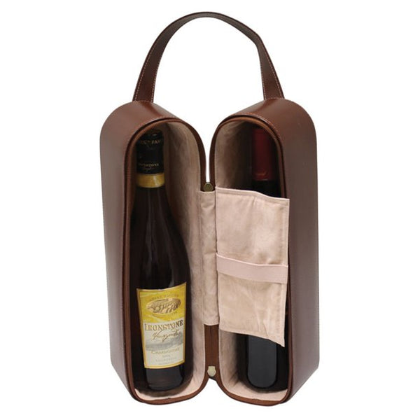 Bellino Leather Two Bottle Wine Carrier-Accent Wine-Columbus Wine-Wine Shop-Wine Pairing-Wine Gift-Wine Class-Wine Club-Downtown Columbus-Sommelier
